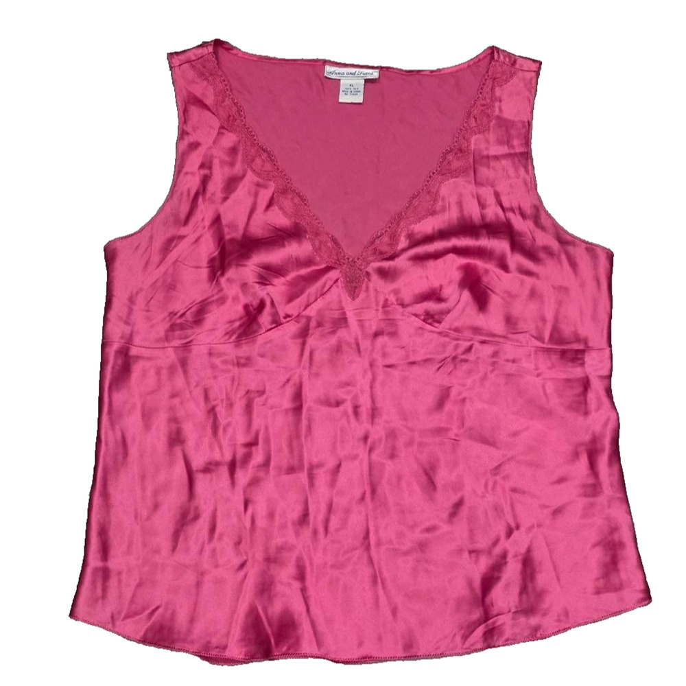 Anna and Frank FUCHSIA silk Fairy v-neck women TANK TOP XL A004096